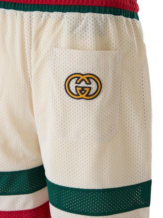 Gucci Mens Cream Polyester Logo Shorts