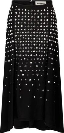 Sonia Rykiel Rokken, Dames, Zwart, L, Rhinestone Striped Multicolour Skirt