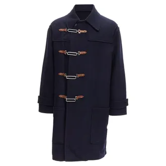 Ralph Lauren Purple Label Fintona wool brown silver toggle buckle coat Size 6 M