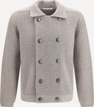 Brunello Cucinelli Cardigan Marina in cashmere mezza costa inglese Man 52