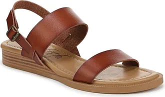 Blowfish Arcadia Wedge Sandal in Scotch Brown Faux Leather at Nordstrom Rack, Size 7.5