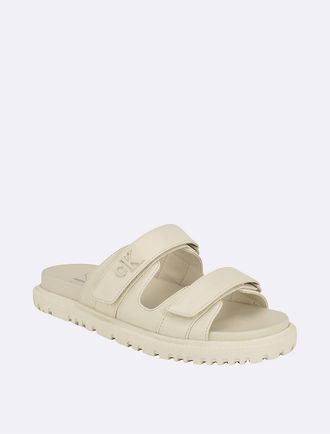 Calvin Klein Womens Womens Donnie Double Strap Sandal - Neutral - 5H