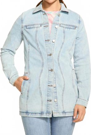 FDJ Lane Long Denim Jacket In Light Wash