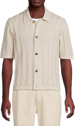 Corridor Ladder Knit Buttondown Shirt In Natural