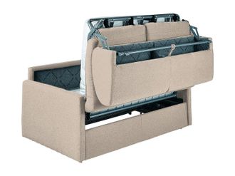 Vente-Unique Sof&aacute; cama italiano 4 plazas de tela CALIFE - Beige - Cama 160 cm - Colch&oacute;n viscoel&aacute;stico 22 cm