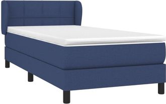 vidaXL Cama Box Spring Con Colch&oacute;n Tela Azul 90x200 Cm Vidaxl