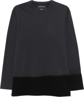 Yohji Yamamoto U Dip LS Tee - Heren - Longsleeves - Zwart - 2XS - Katoen - Tops