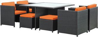 ModWay Inverse 9Pc Outdoor Patio Wicker Rattan Dining Set