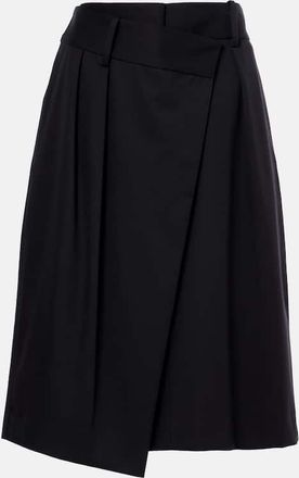 Loewe Wrap cotton and silk midi skirt