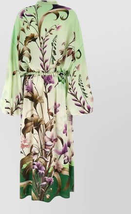 F.R.S. For Restless Sleepers silk floral-print ruffled v-neck maxi dress