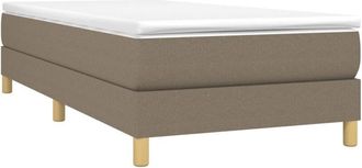 vidaXL Cama Box Spring Con Colch&oacute;n Tela Gris Taupe 90x190 Cm Vidaxl