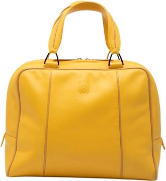 Loewe Pre-owned Leather Top Handle Bag - Dames - Vintage Handtas - Geel - ONE Size - Leer - Vintage