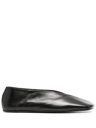 Jil Sander Womens Black Leather Tripon Ballerinas - Size EU 40
