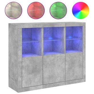 Berkfield Home Sideboards with LED Lights 3 pcs Concrete Grey Engineered Wood