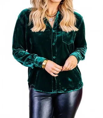 Dear John Denim Galina Long Sleeve Blouse In Rainforest