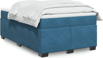vidaXL Cama Box Spring Con Colch&oacute;n Terciopelo Azul Oscuro 120x190 Cm Vidaxl