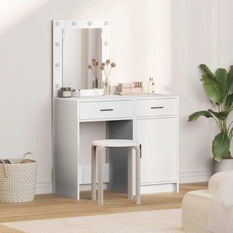 vidaXL Vidaxl - Tavolo Da Trucco Con Cassetto 2 Pcs Bianco 50 X 41 X 135 Cm