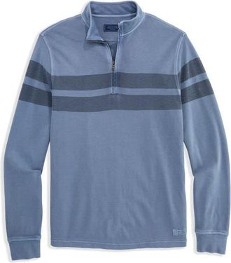 Vineyard Vines Coastline Quarter Zip Pullover in Summer Evening/Navy at Nordstrom, Size Small