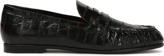 Kazar Gestempeld leren instap halfschoenen - Dames - Loafers - Zwart - 37 EU - Leer - Schoenen