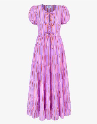 PINK CITY PRINTS Womens Sydney Dress In Perfume Stripe