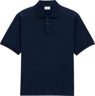 Saint Laurent Navy Blue Embroidery Logo Polo