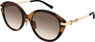 Gucci GG2056SA Asian Fit 002 Womens Sunglasses Tortoiseshell Size 56