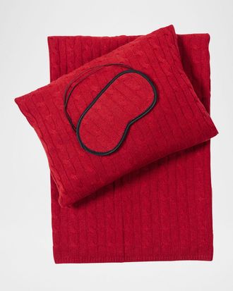 Sofiacashmere Cashmere Cable-Knit Travel Set