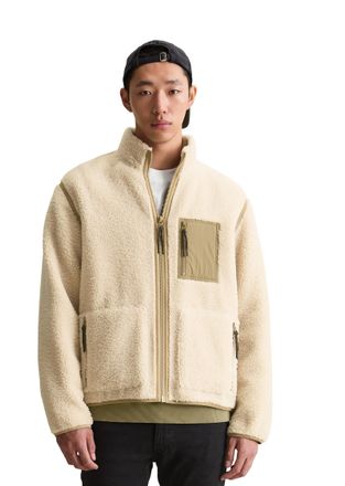 Marc O'Polo Denim Fleecejacke MARC OPOLO DENIM, Herren, Gr. XXL, dusty field, Web, Obermaterial: 100% Polyester, regular fit, Jacken Fleecejacke, Teddyjacke regular fit