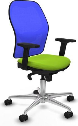 Piqueras y Crespo Piqueras Y Crespo - Jorquera Sincro Malla Azul Similpiel Pistacho Brazos 2d Base Aluminio Ruedas 65mm Nailon