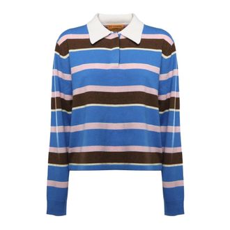 Guest In Residence Truien & Vesten, Dames, Veelkleurig, S, Kasjmier, Cropped Stripe Rugby