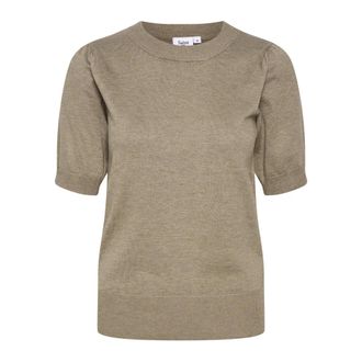 Saint Tropez Pullover Melange con Maniche &frac34; - - Knitwear - Donna - Marrone - L