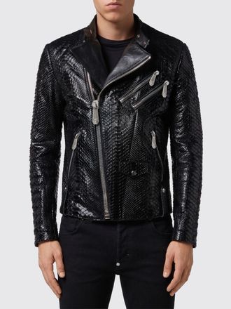 Philipp Plein Giacca biker in pelle di serpente