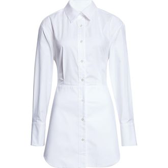 Monse Bunny Ear Tied Long Sleeve Cotton Poplin Shirtdress in White at Nordstrom, Size 2
