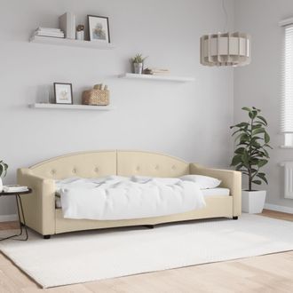 vidaXL Sof&aacute; Cama Sin Colch&oacute;n Tela Crema 80x200 Cm Vidaxl