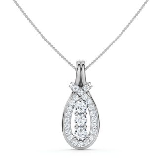 Pompeii3 1/2ct Love Knot Diamond Three Stone White Gold Pendant