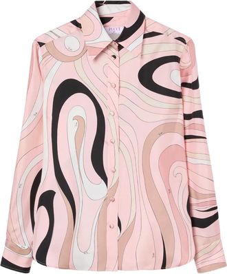 Pucci Marmo-print button-up shirt - Pink