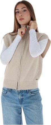 G-Star Heavy Moto Zip Vest - Dames - Jassen - Beige - Maat: M Zijde