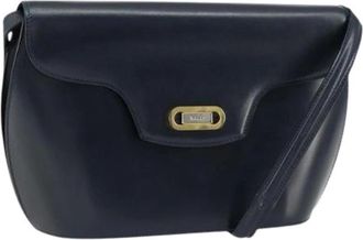 Bally Pre-owned Leren Crossbody Tas - Dames - Vintage Schoudertas - Blauw - ONE Size - Leer - Vintage