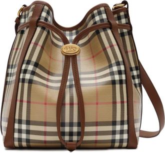 Burberry Beige Check Small Bucket Bag