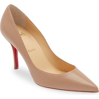 Christian Louboutin Apostrophy Pointy Toe Pump in Beige at Nordstrom, Size 10Us