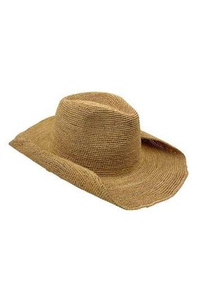 MARCUS ADLER Packable Raffia Straw Cowboy Hat in Natural at Nordstrom Rack