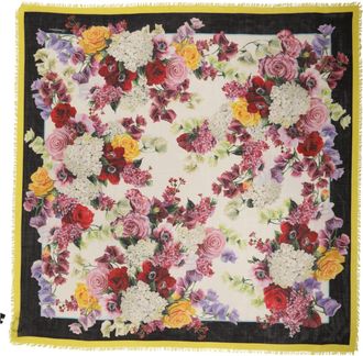 Dolce & Gabbana Multicolor Floral Print Square Stole 135cm x 130cm Womens Scarf (Pre-Owned)