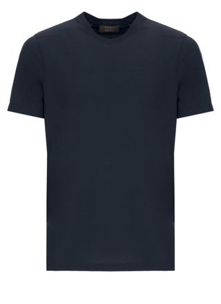 Zanone Blue Cotton Crewneck T-Shirt