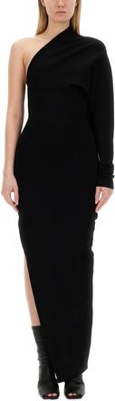 Rick Owens Black One Shoulder Maxi Dress