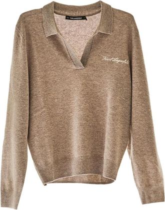 Karl Lagerfeld Truien & Vesten, Dames, Beige, M, Kasjmier, Hotel Karl Kashmere Sweater