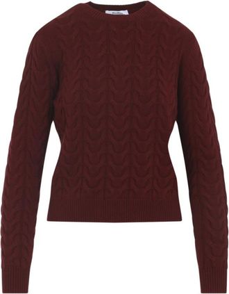 Max Mara Maroon Cable Knit Sweater