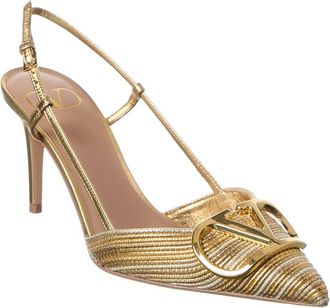 Valentino Vlogo Signature 90 Leather Slingback Pump