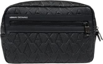 A|X Armani Exchange Zwarte polyester tas met ritsvakken - Dames - Toilettassen - Zwart - ONE Size - Polyester - Tassen