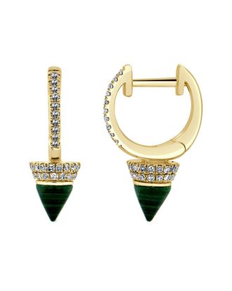 Sabrina Designs 14K 4.29 Ct. Tw. Diamond & Malachite Drop Earrings