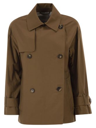 Max Mara Mtczeno Double Breasted Trench Coat In Water Repellent Cotton